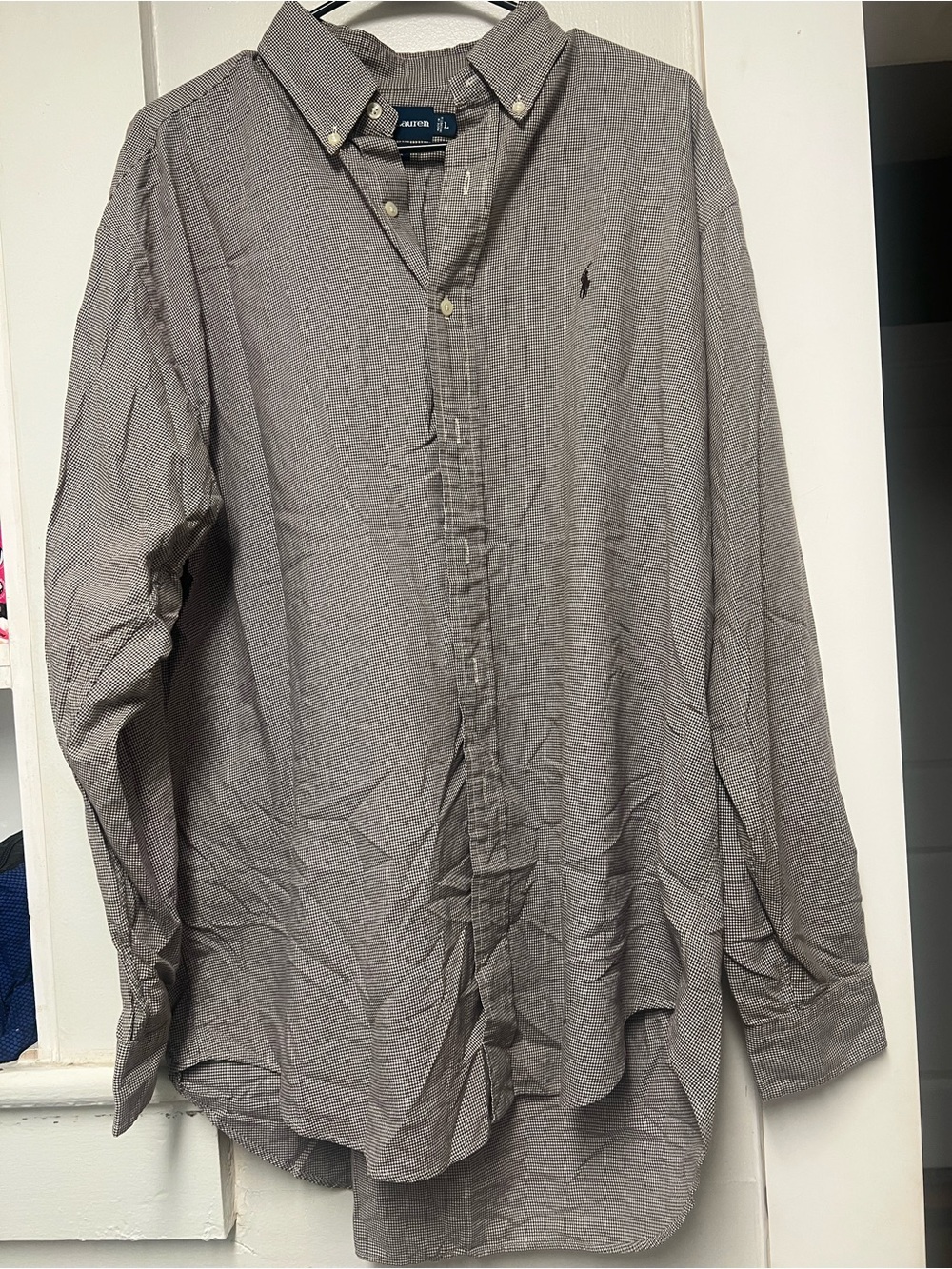 Ralph Lauren Men's Micro-Check Button-Down Shirt in Brown